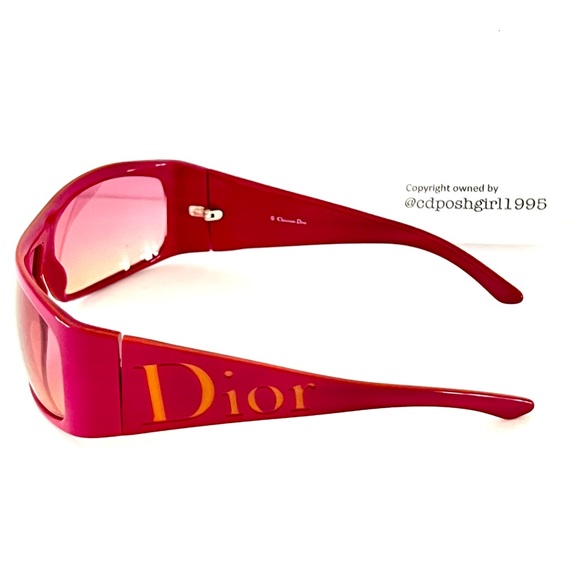 Vintage John Galliano for Christian Dior Your Dior 1 Pink Orange Logo Sunglasses - Picture 6 of 16